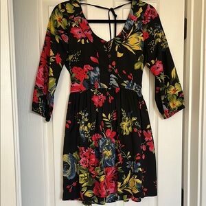 Floral Black Dress